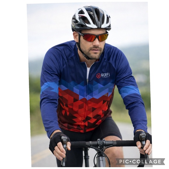 Other - NEW GCRFL LONG SLEEVE CYCLING JERSEY DISTINCTIVE GEOMETRIC GRADIENT DESIGN